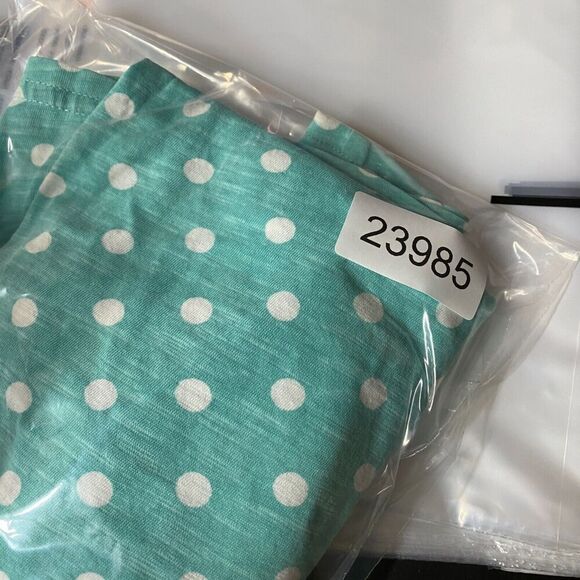 Garnet Hill T-Shirt Women XS Blue Polka Dot Short Sleeve Round Neck Cotton - Picture 9 of 9